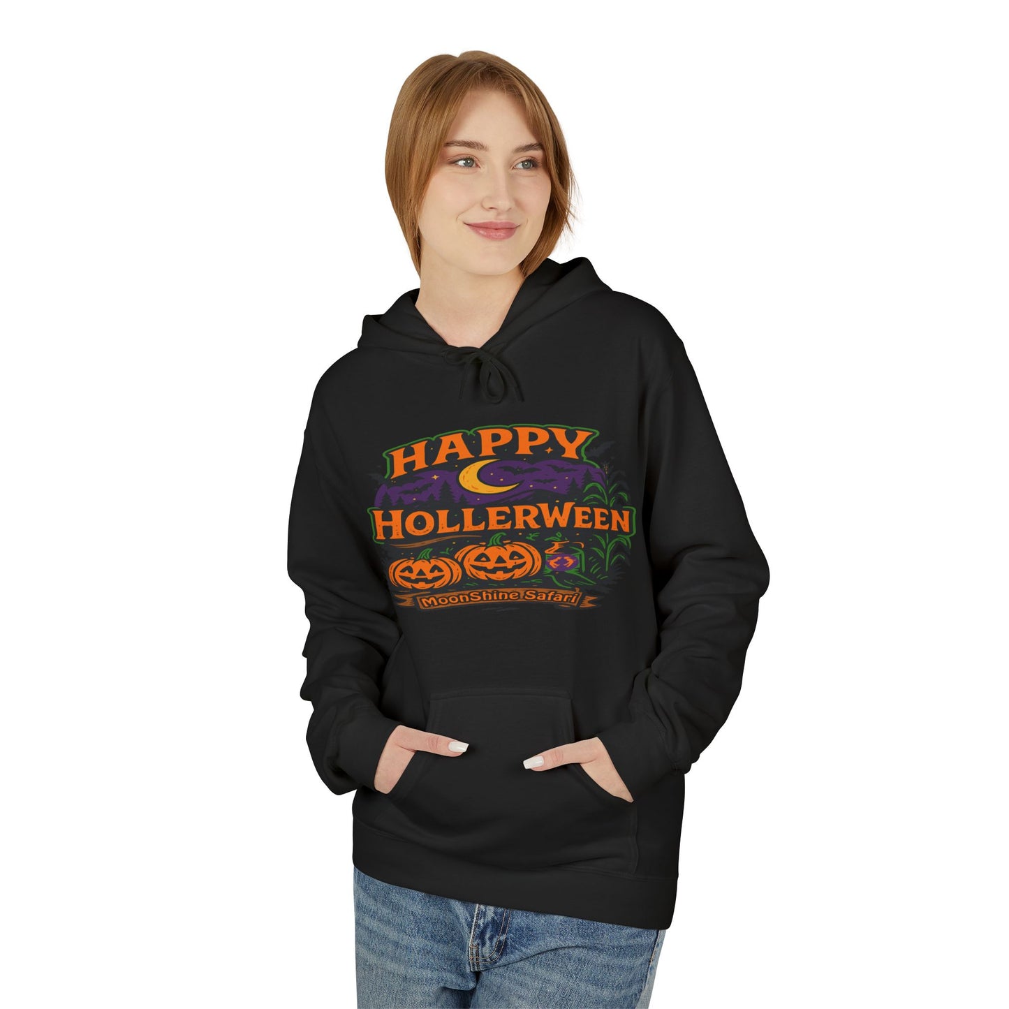 MoonShine Safari "Happy HollerWeen" Unisex Midweight Softstyle Fleece Hoodie