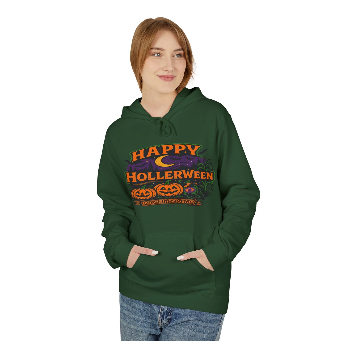 MoonShine Safari "Happy HollerWeen" Unisex Midweight Softstyle Fleece Hoodie