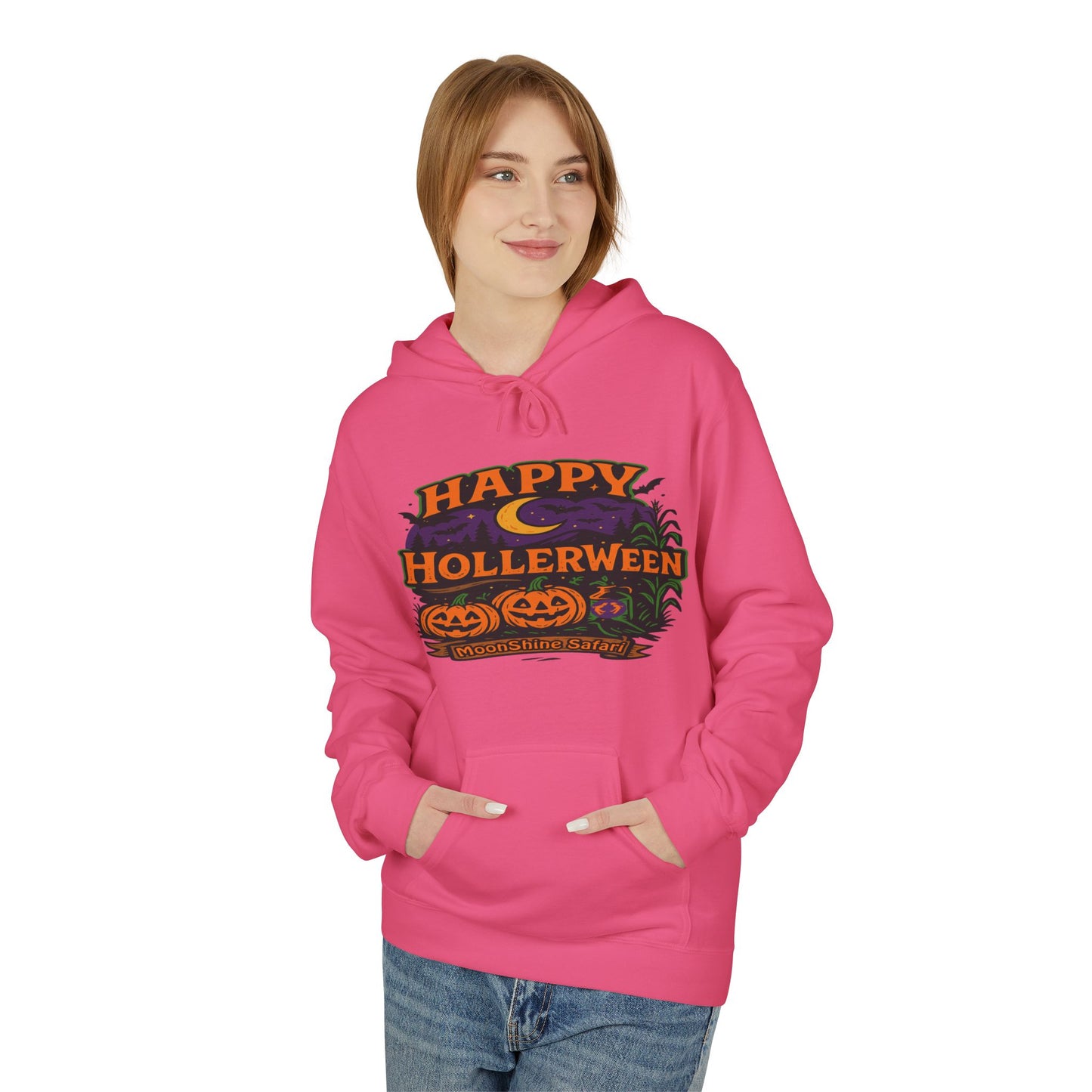 MoonShine Safari "Happy HollerWeen" Unisex Midweight Softstyle Fleece Hoodie