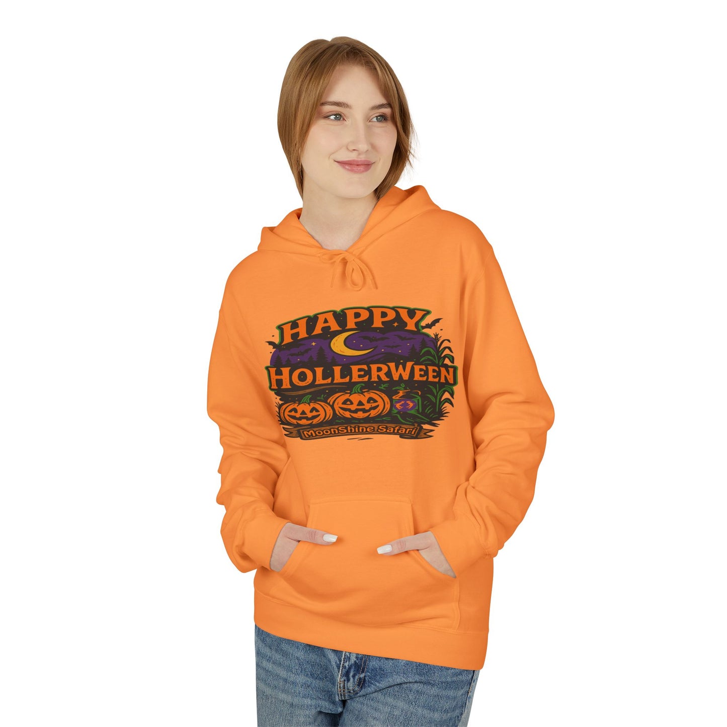 MoonShine Safari "Happy HollerWeen" Unisex Midweight Softstyle Fleece Hoodie