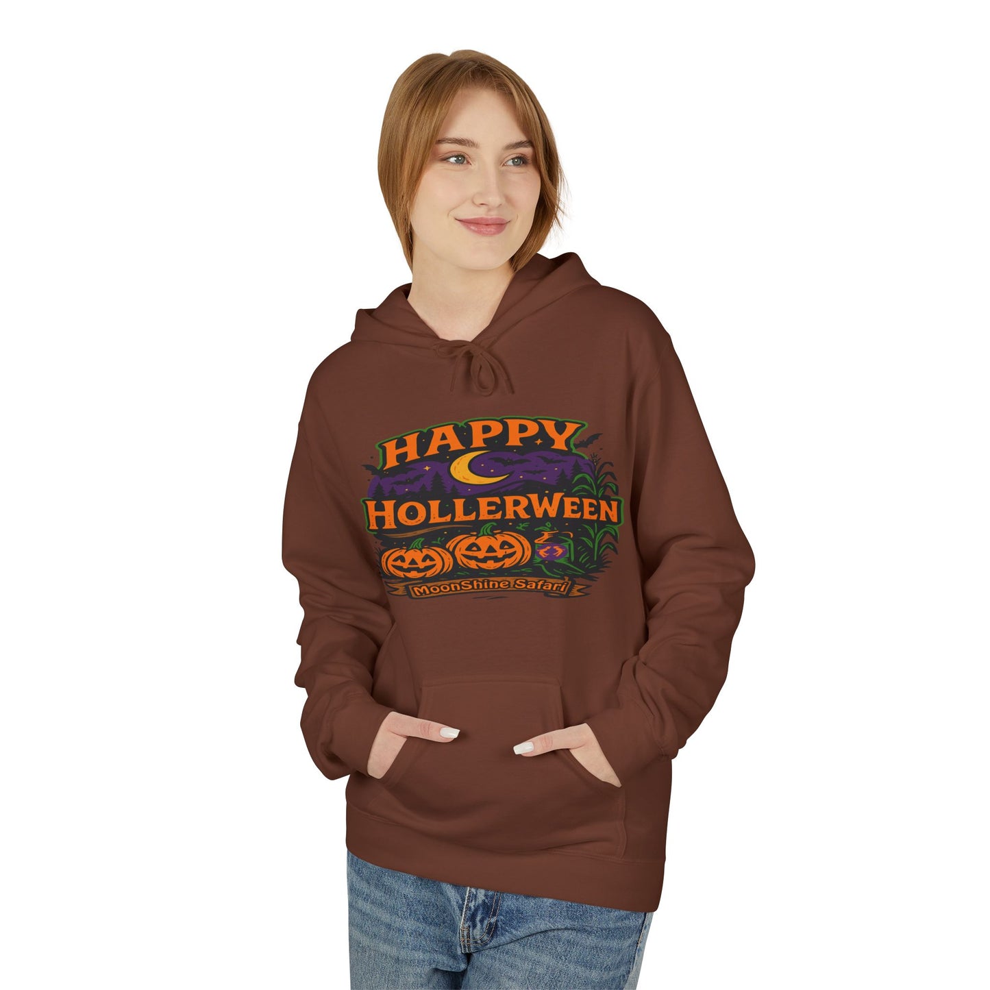MoonShine Safari "Happy HollerWeen" Unisex Midweight Softstyle Fleece Hoodie