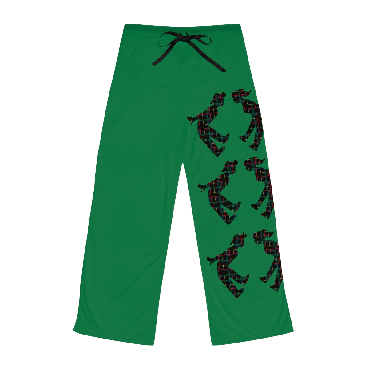 MoonShine Safari Plaid Green Women's Pajama Pants (AOP)