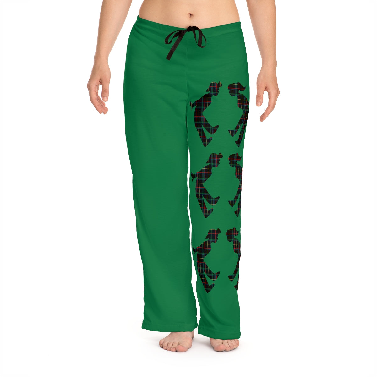 MoonShine Safari Plaid Green Women's Pajama Pants (AOP)