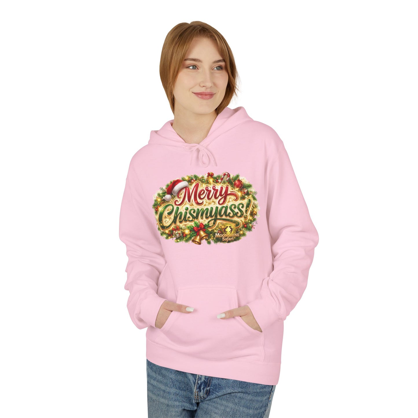MoonShine Safari "Merry Chismyass!" Unisex Midweight Softstyle Fleece Hoodie
