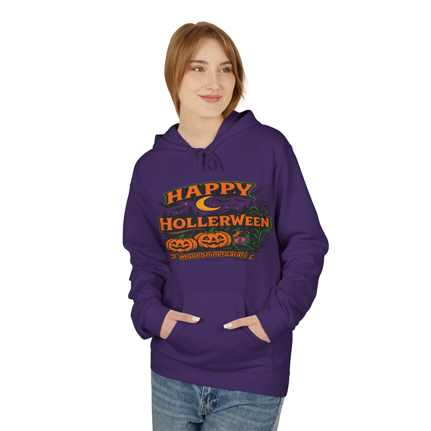 MoonShine Safari "Happy HollerWeen" Unisex Midweight Softstyle Fleece Hoodie