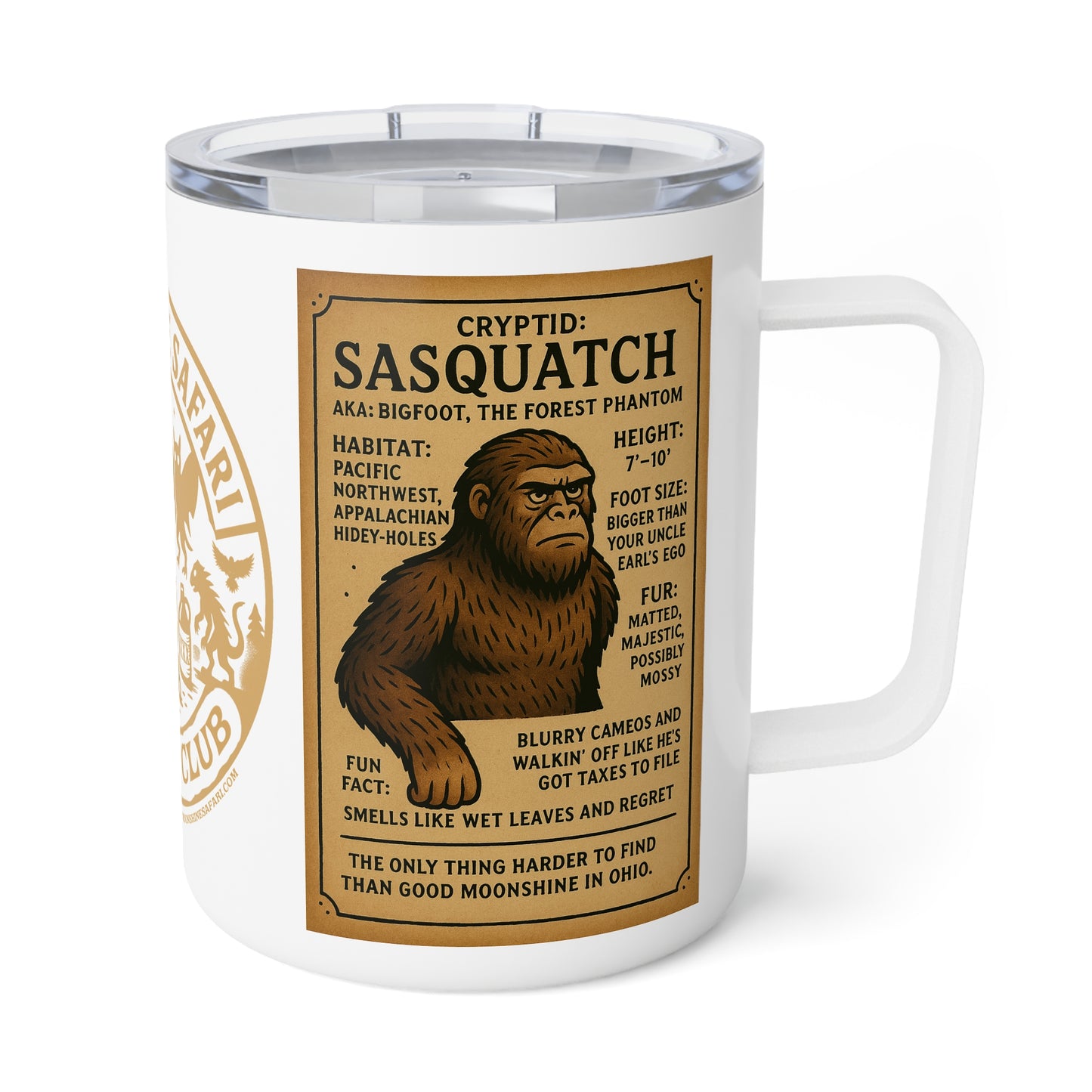 MoonShine Safari Cryptid Cup Collection [Sasquatch] Insulated Coffee Mug, 10oz
