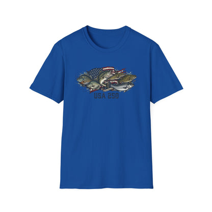 MoonShine Safari "USA 250 - Fish" Unisex Softstyle T-Shirt