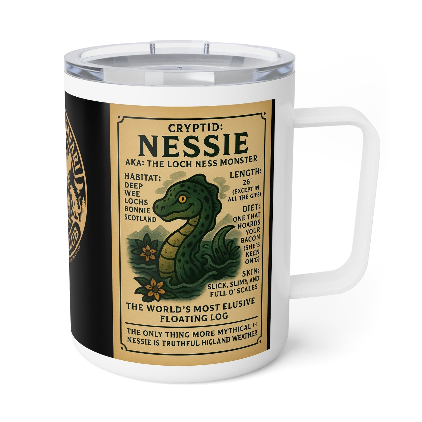 MoonShine Safari Cryptid Cup Collection [The Ness] Insulated Coffee Mug, 10oz