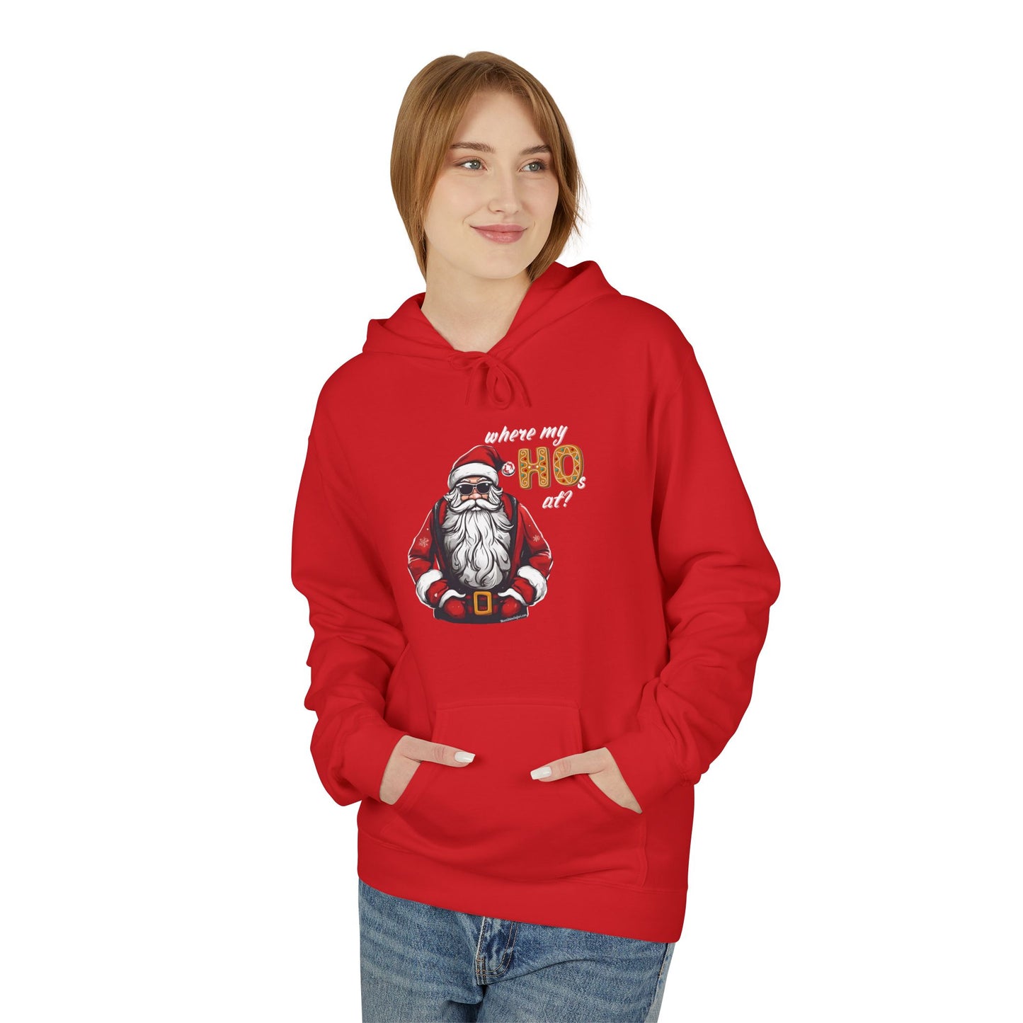 MoonShine Safari Santa Where My Ho's At? Unisex Midweight Softstyle Fleece Hoodie