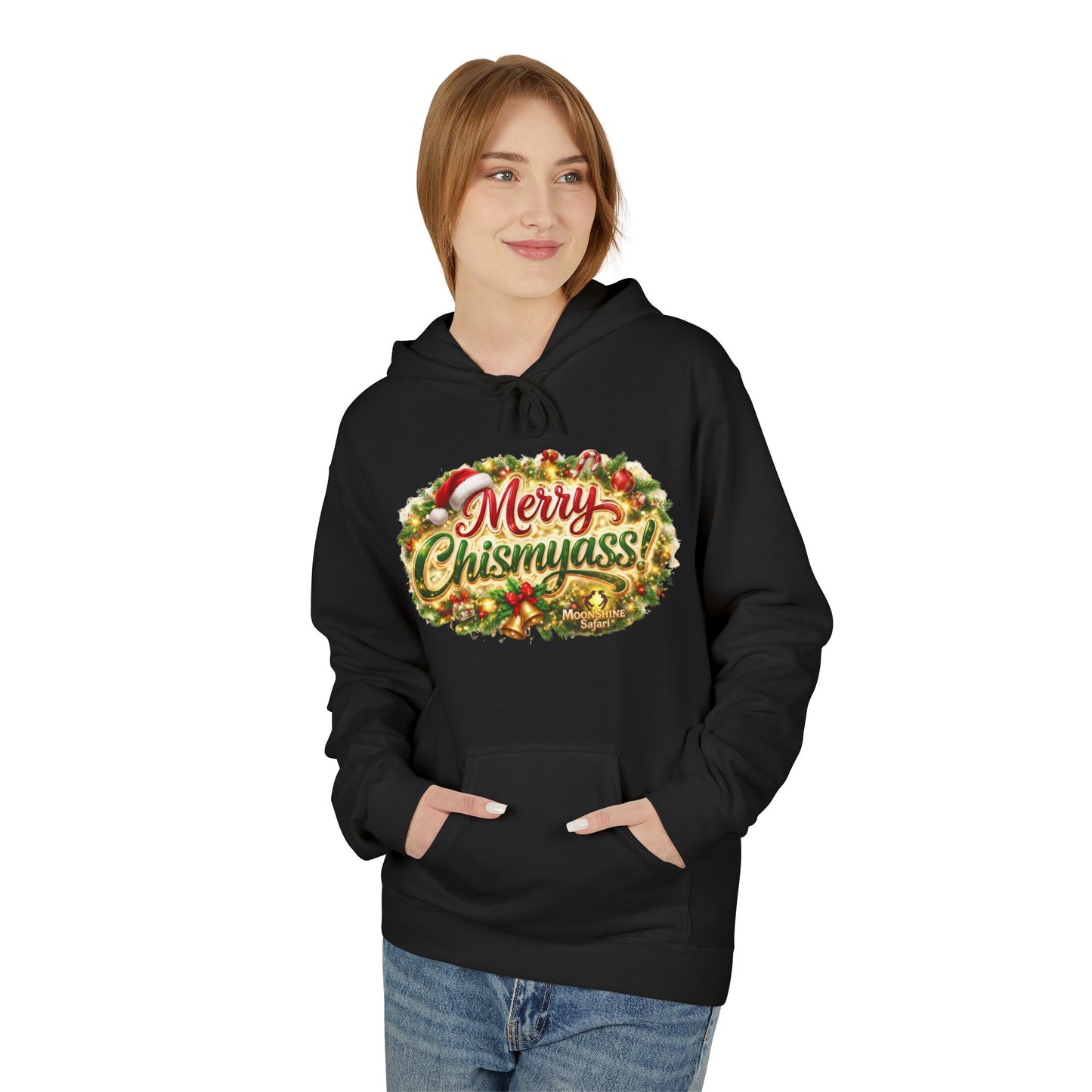 MoonShine Safari "Merry Chismyass!" Unisex Midweight Softstyle Fleece Hoodie