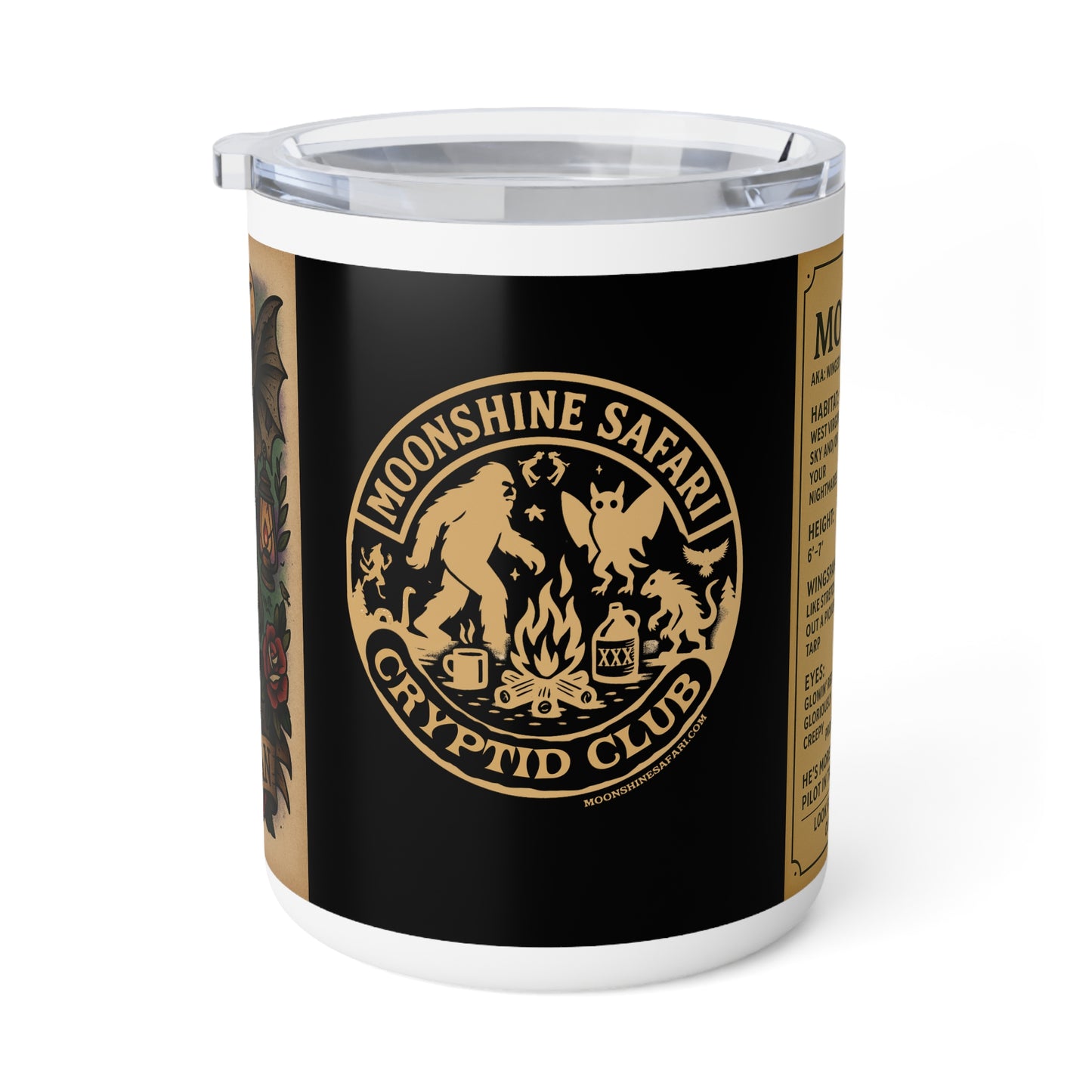 MoonShine Safari Cryptid Cup Collection [MothMan] Insulated Coffee Mug, 10oz