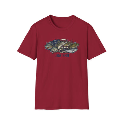 MoonShine Safari "USA 250 - Fish" Unisex Softstyle T-Shirt