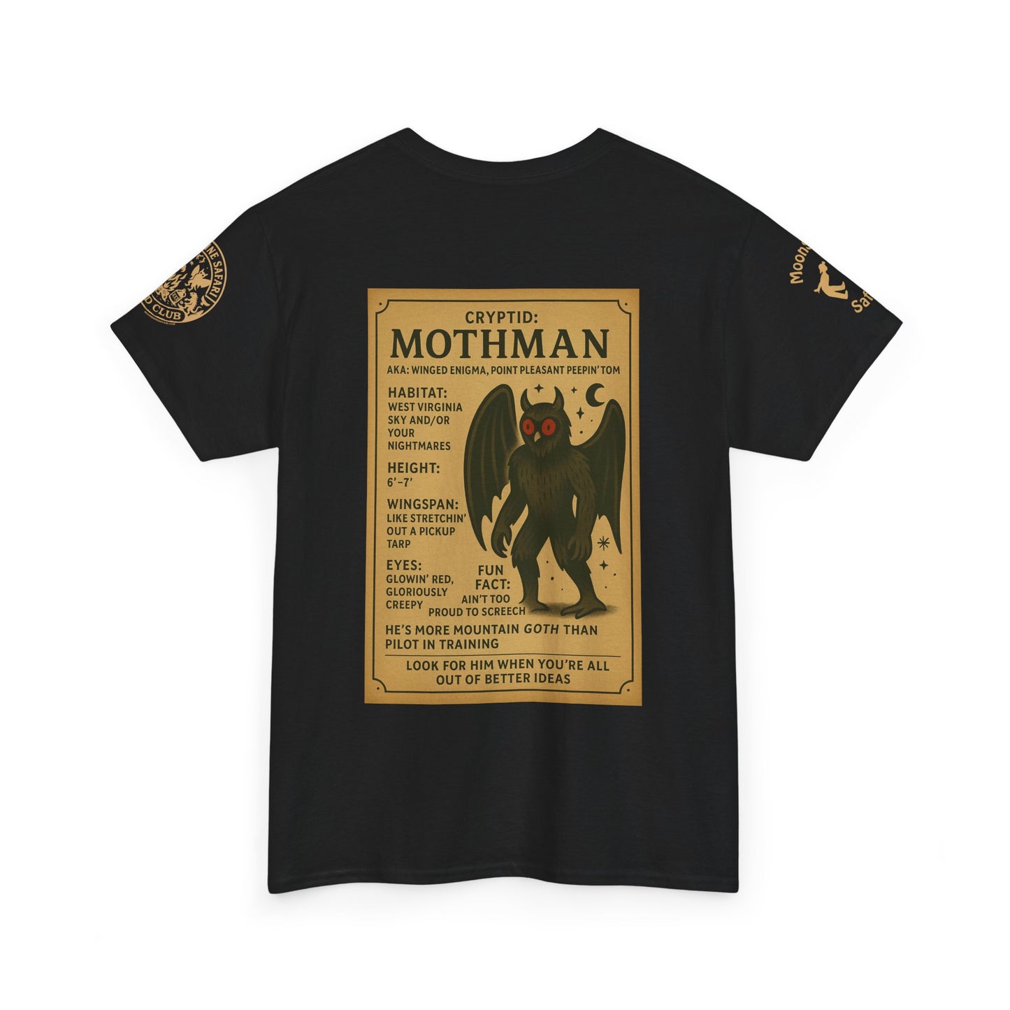 MoonShine Safari Cryptid Club Collection [MothMan] Unisex Heavy Cotton Tee