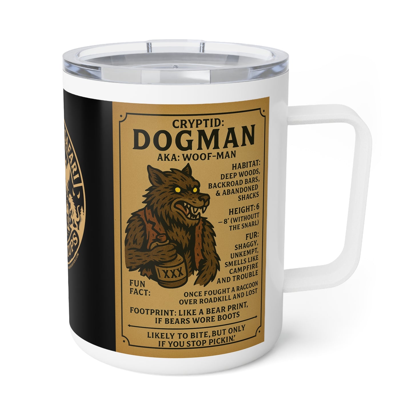 MoonShine Safari Cryptid Cup Collection [DogMan] Insulated Coffee Mug, 10oz