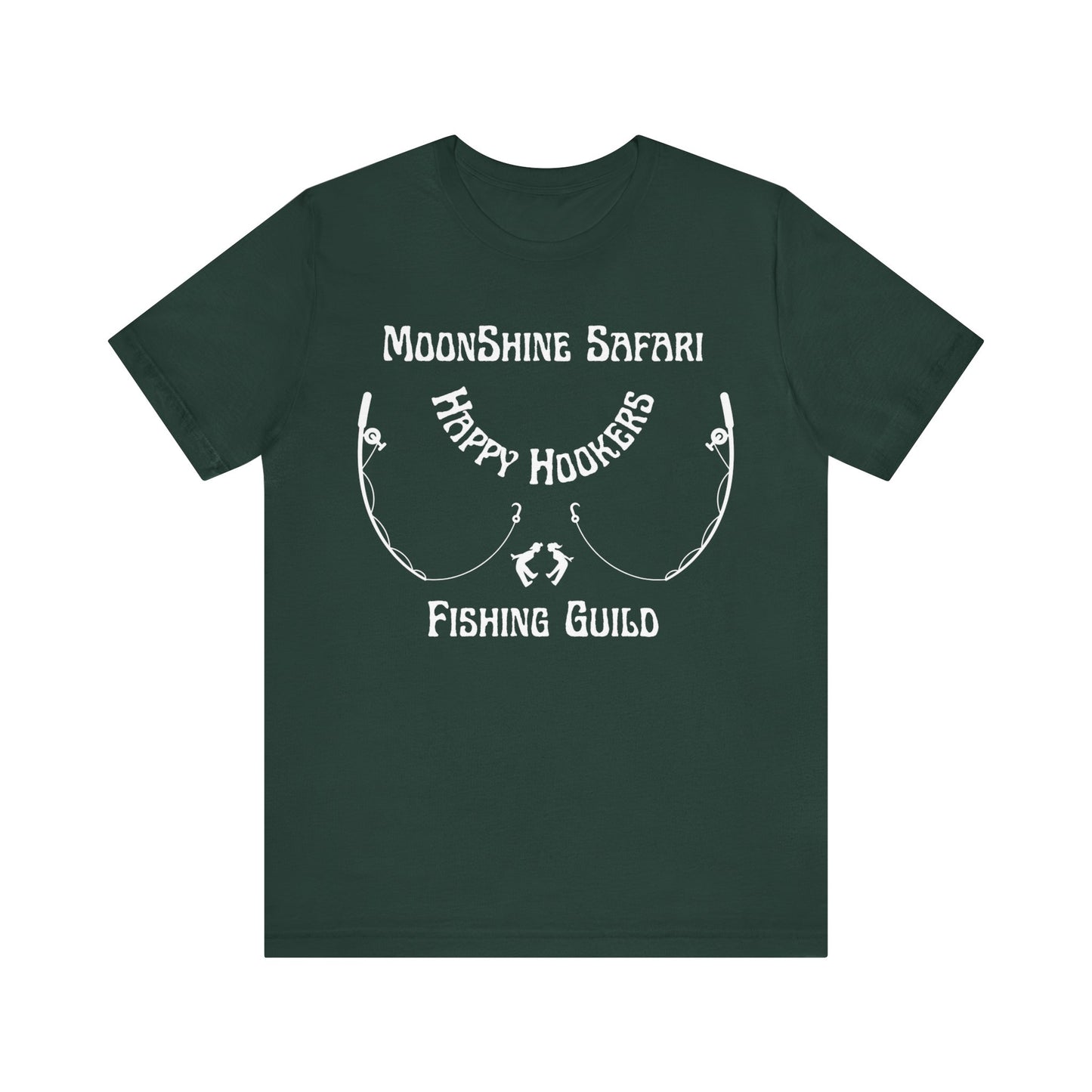 MoonShine Safari Happy Hookers Fishing Guild Unisex Jersey Short Sleeve Tee