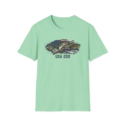 MoonShine Safari "USA 250 - Fish" Unisex Softstyle T-Shirt