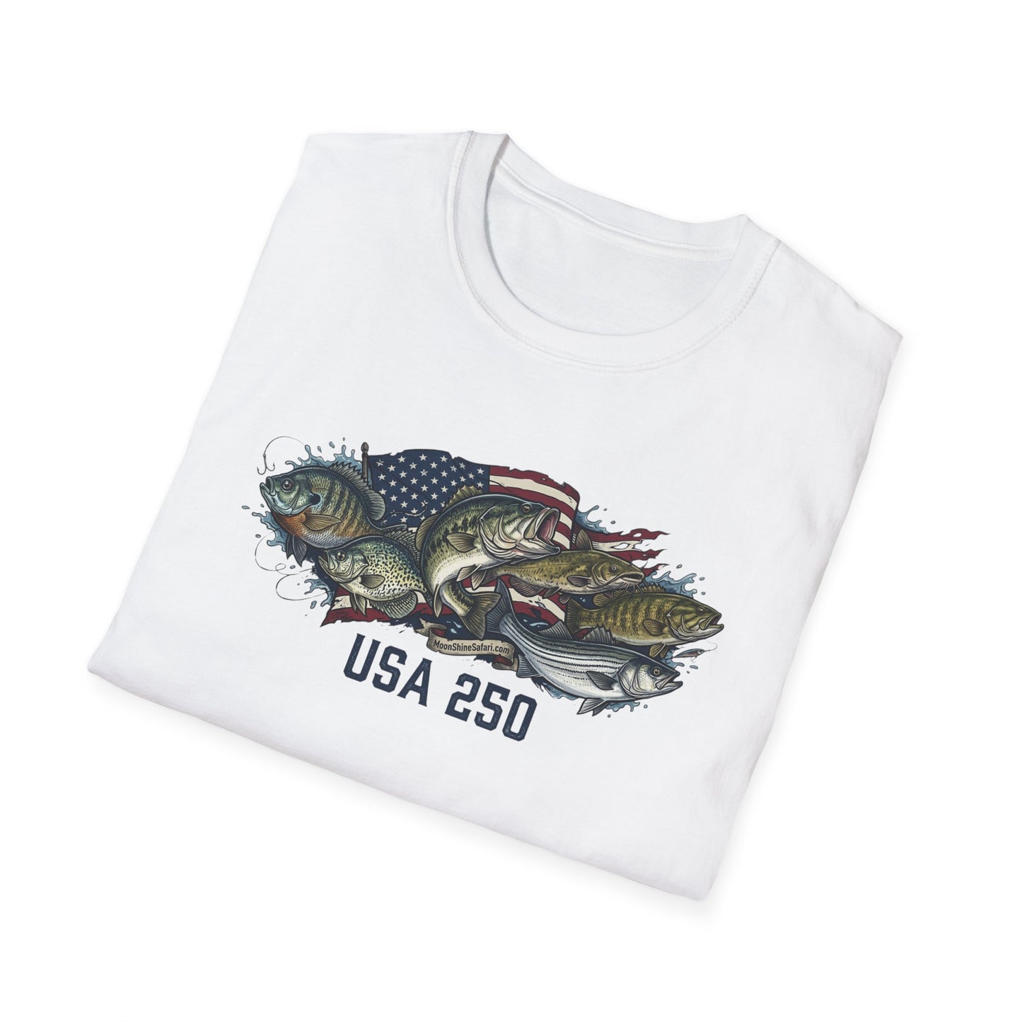 MoonShine Safari "USA 250 - Fish" Unisex Softstyle T-Shirt