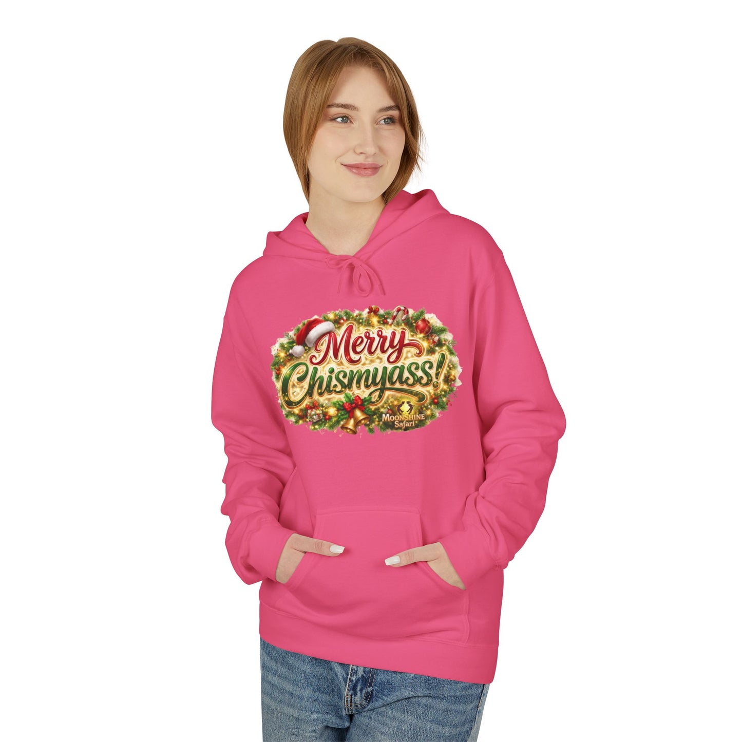 MoonShine Safari "Merry Chismyass!" Unisex Midweight Softstyle Fleece Hoodie