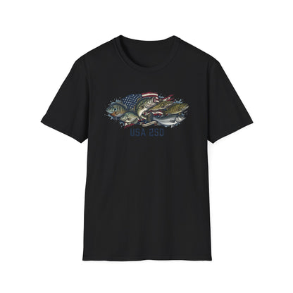 MoonShine Safari "USA 250 - Fish" Unisex Softstyle T-Shirt
