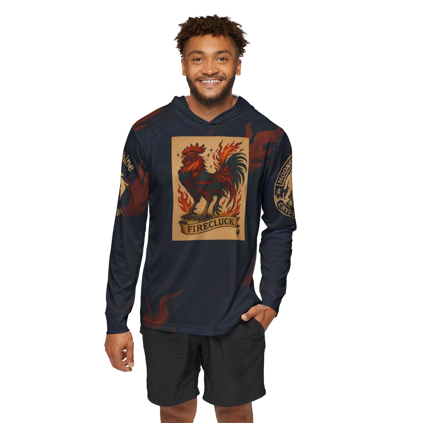 MoonShine Safari Cryptid Club Collection {The Cluck} Unisex  Sports Warmup Hoodie (AOP)