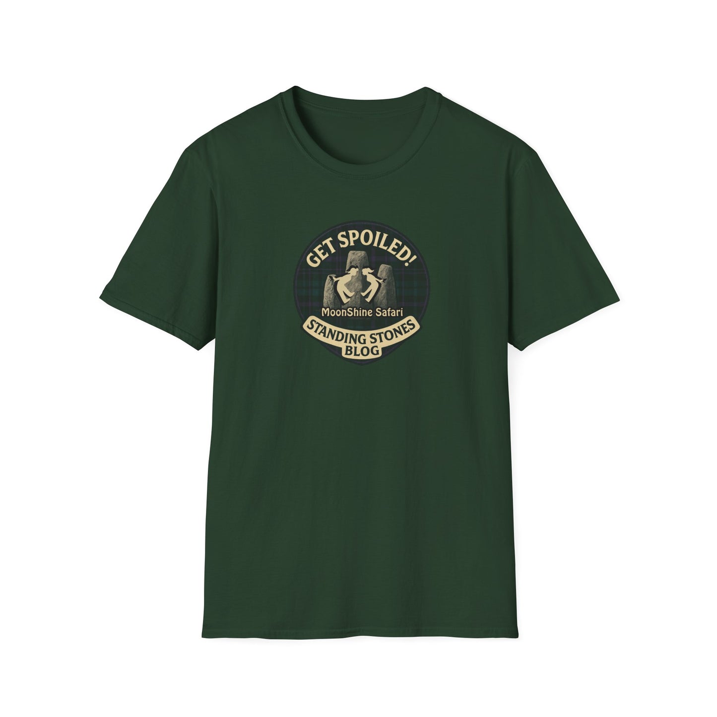 MoonShine Safari "Get Spoiled!" Standing Stones Blog Unisex Softstyle T-Shirt