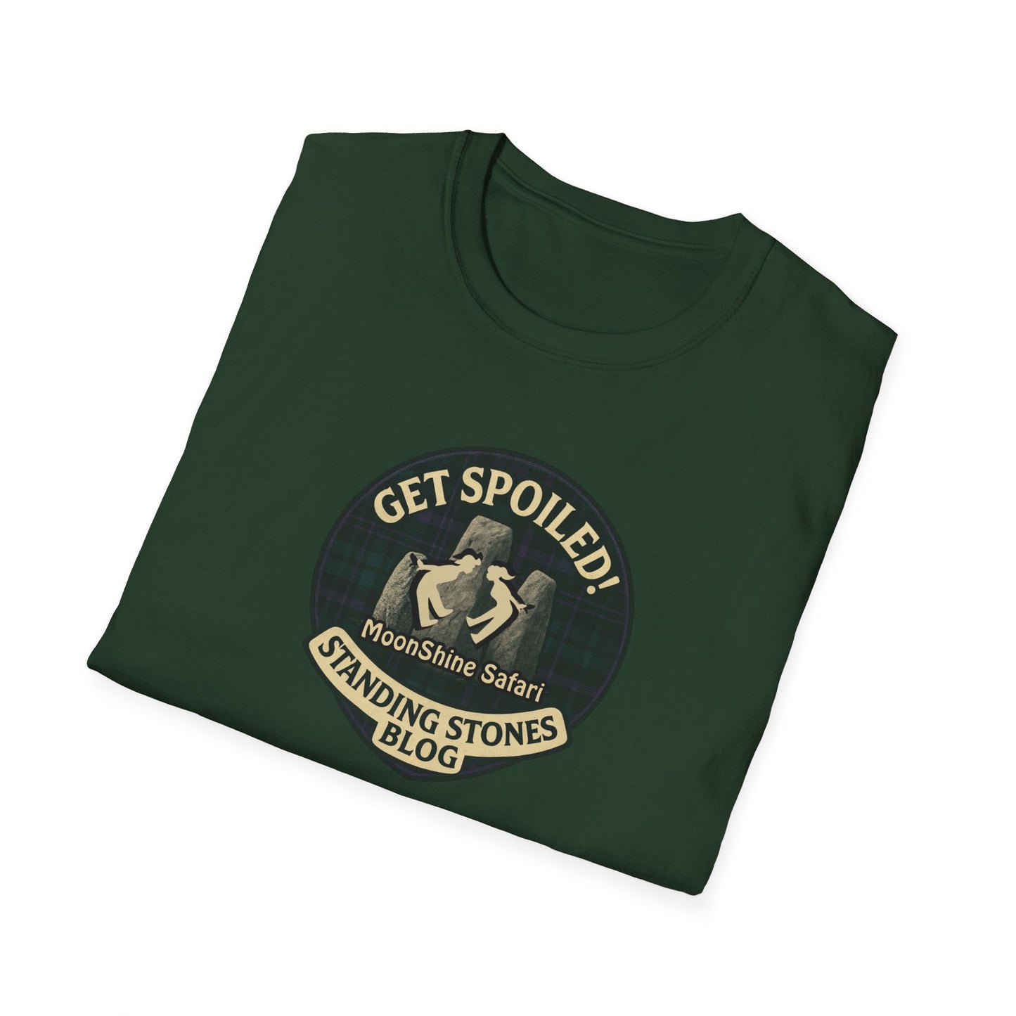 MoonShine Safari "Get Spoiled!" Standing Stones Blog Unisex Softstyle T-Shirt