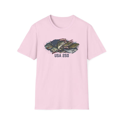 MoonShine Safari "USA 250 - Fish" Unisex Softstyle T-Shirt