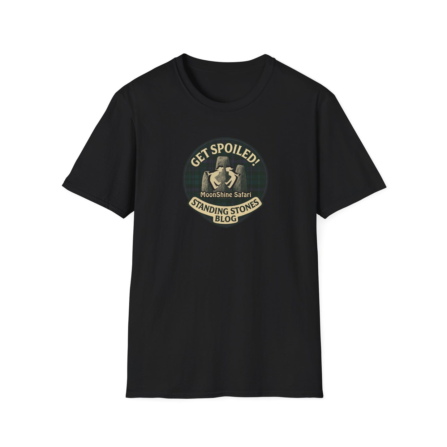 MoonShine Safari "Get Spoiled!" Standing Stones Blog Unisex Softstyle T-Shirt