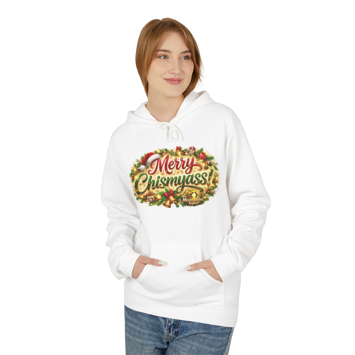 MoonShine Safari "Merry Chismyass!" Unisex Midweight Softstyle Fleece Hoodie