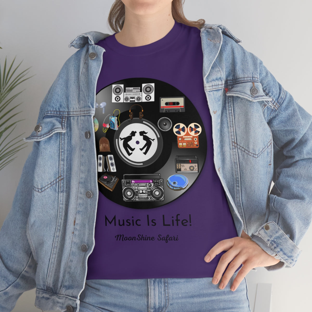 MoonShine Safari Music is Life Unisex Heavy Cotton Tee