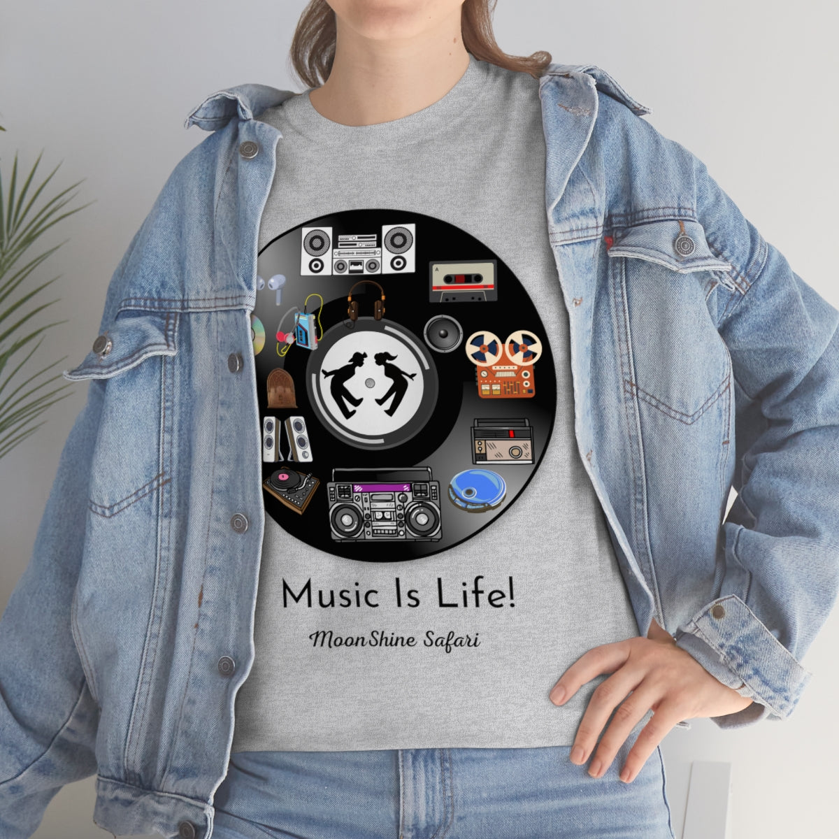 MoonShine Safari Music is Life Unisex Heavy Cotton Tee