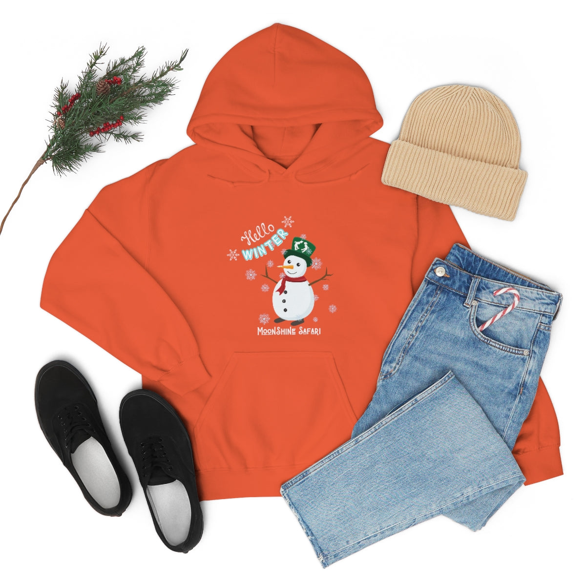 MoonShine Safari Winter Snowman Unisex Heavy Blend™ Hooded Sweatshirt