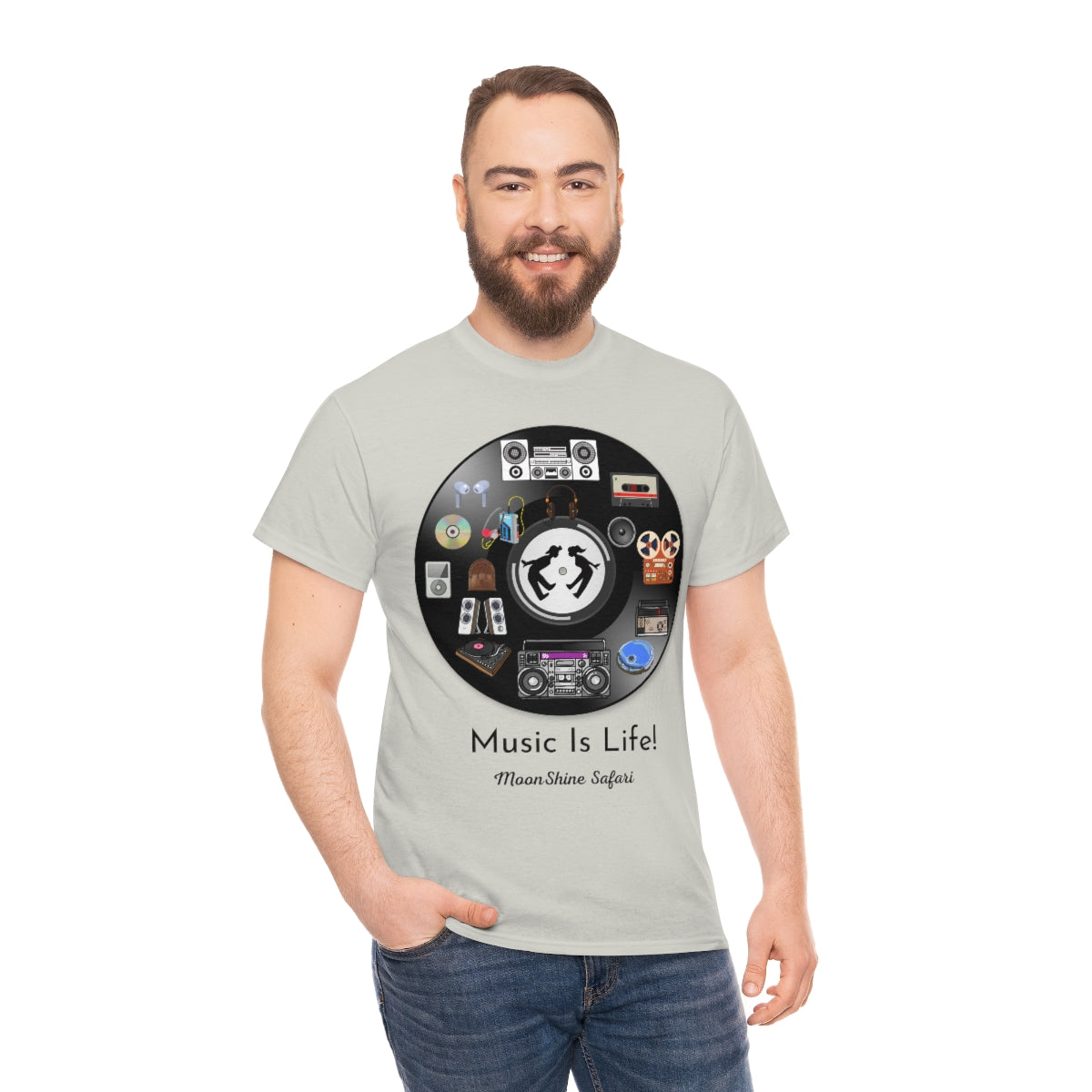 MoonShine Safari Music is Life Unisex Heavy Cotton Tee