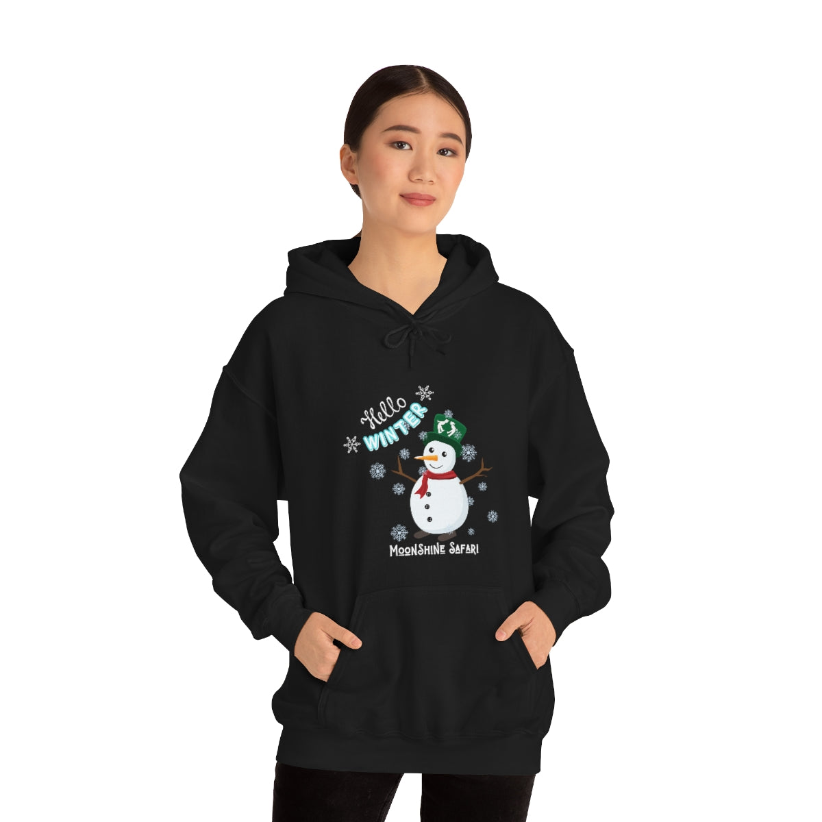 MoonShine Safari Winter Snowman Unisex Heavy Blend™ Hooded Sweatshirt