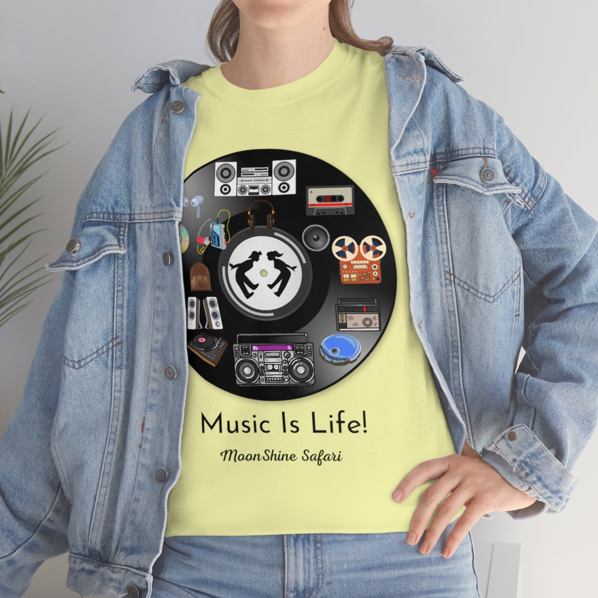 MoonShine Safari Music is Life Unisex Heavy Cotton Tee