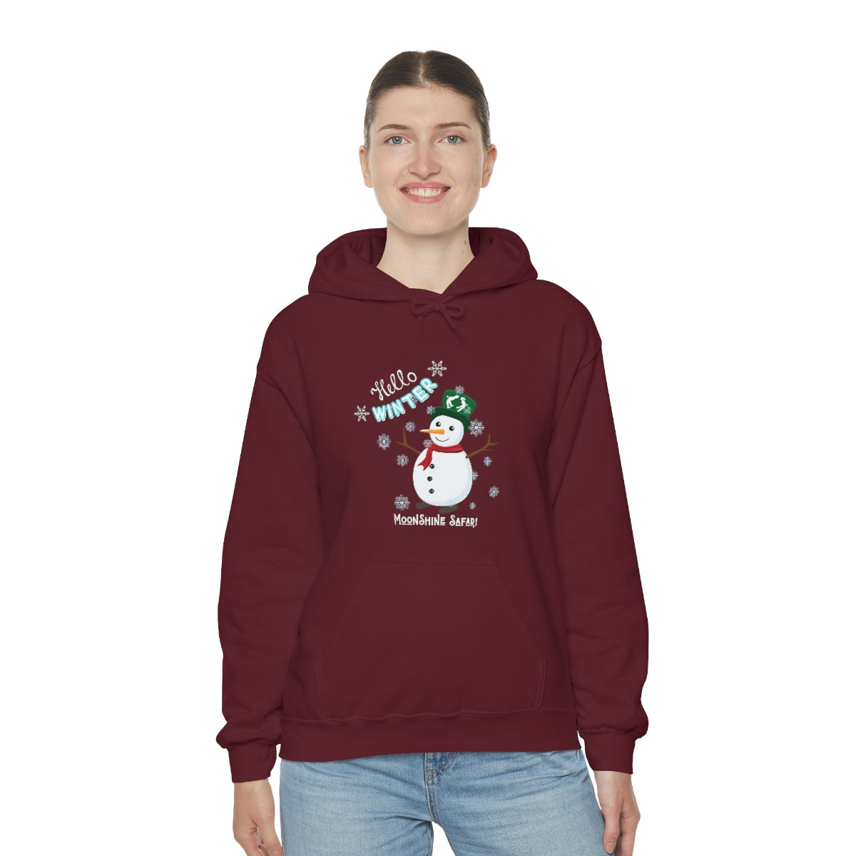 MoonShine Safari Winter Snowman Unisex Heavy Blend™ Hooded Sweatshirt