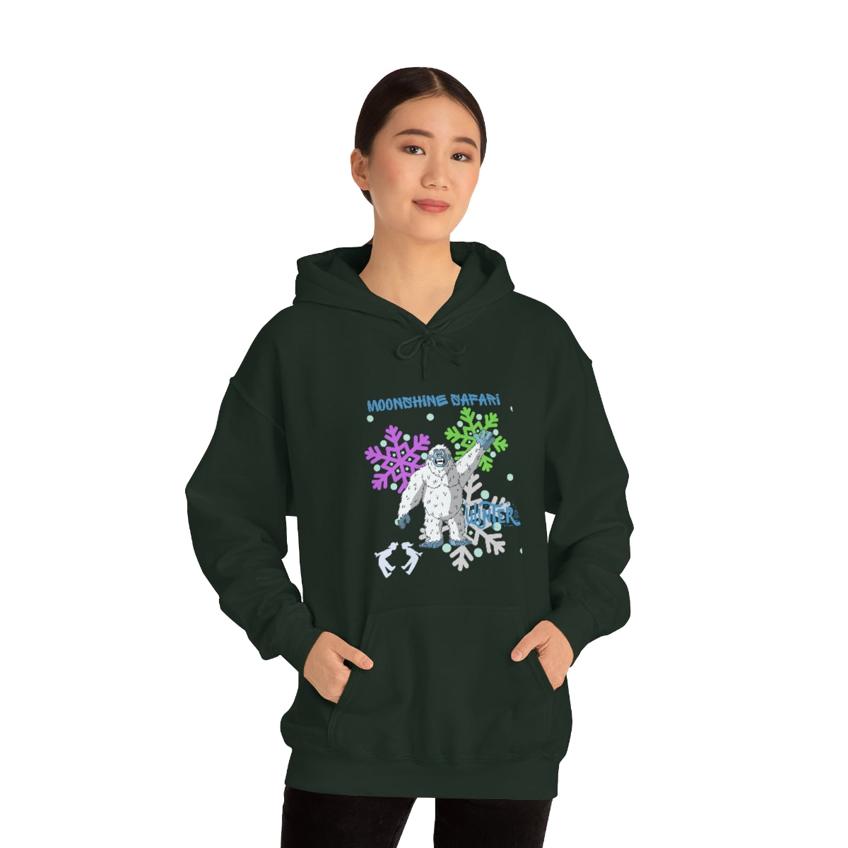 MoonShine Safari Winter Bumble Unisex Heavy Blend™ Hooded Sweatshirt