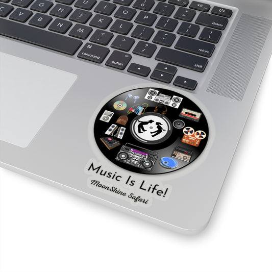 MoonShine Safari Music is Life Kiss-Cut Stickers