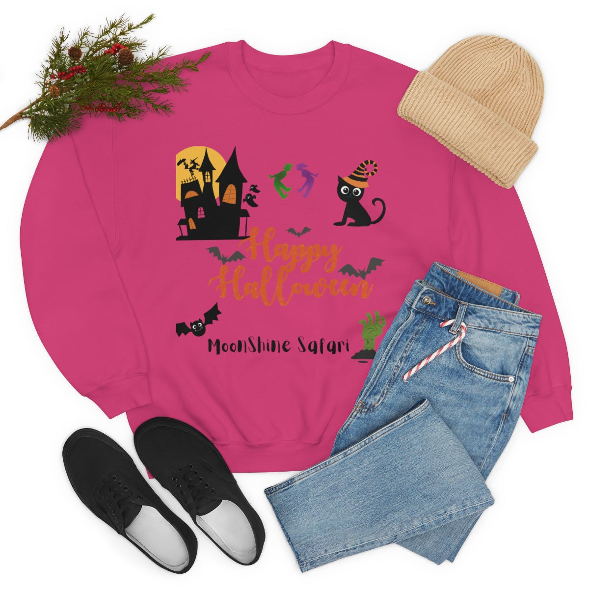 MoonShine Safari Halloween Unisex Heavy Blend™ Crewneck Sweatshirt