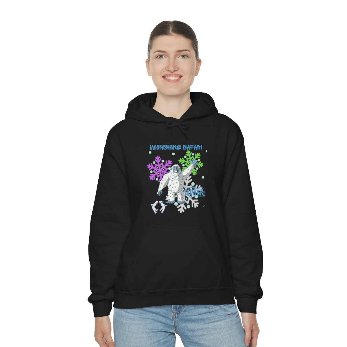 MoonShine Safari Winter Bumble Unisex Heavy Blend™ Hooded Sweatshirt