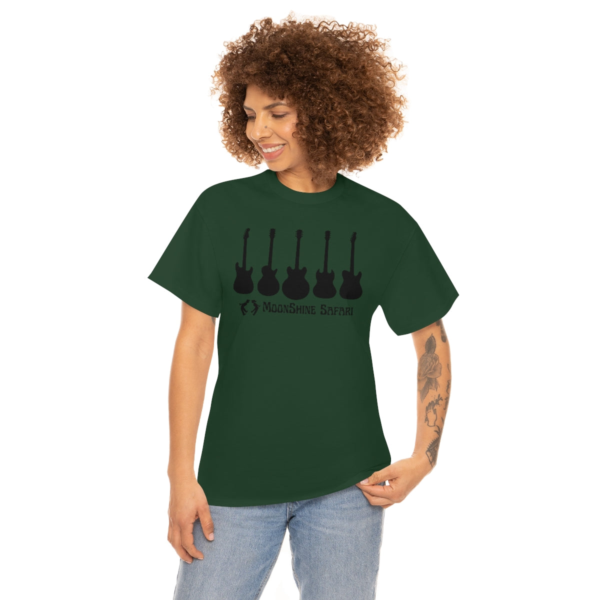 MoonShine Safari Electric Guitar Pillars Unisex Heavy Cotton Tee