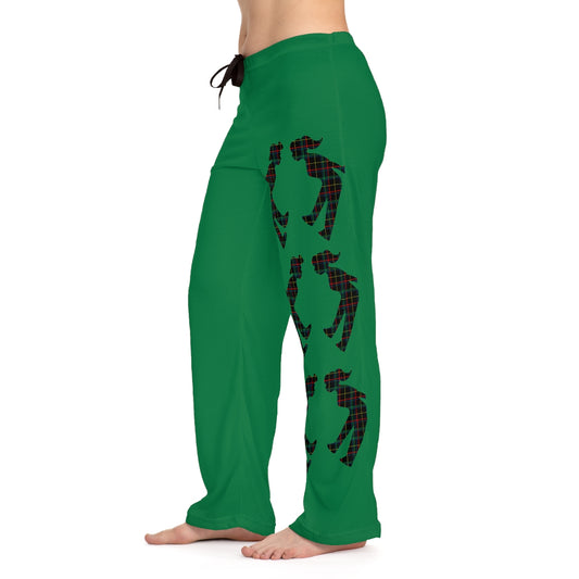 MoonShine Safari Plaid Green  Women's Pajama Pants (AOP)