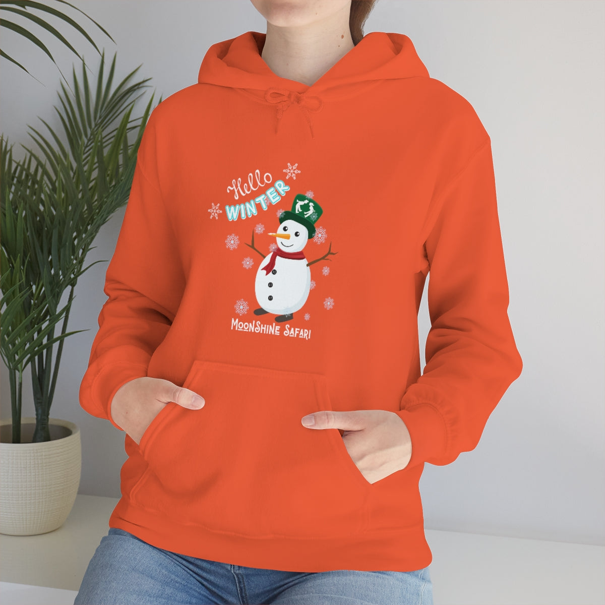 MoonShine Safari Winter Snowman Unisex Heavy Blend™ Hooded Sweatshirt