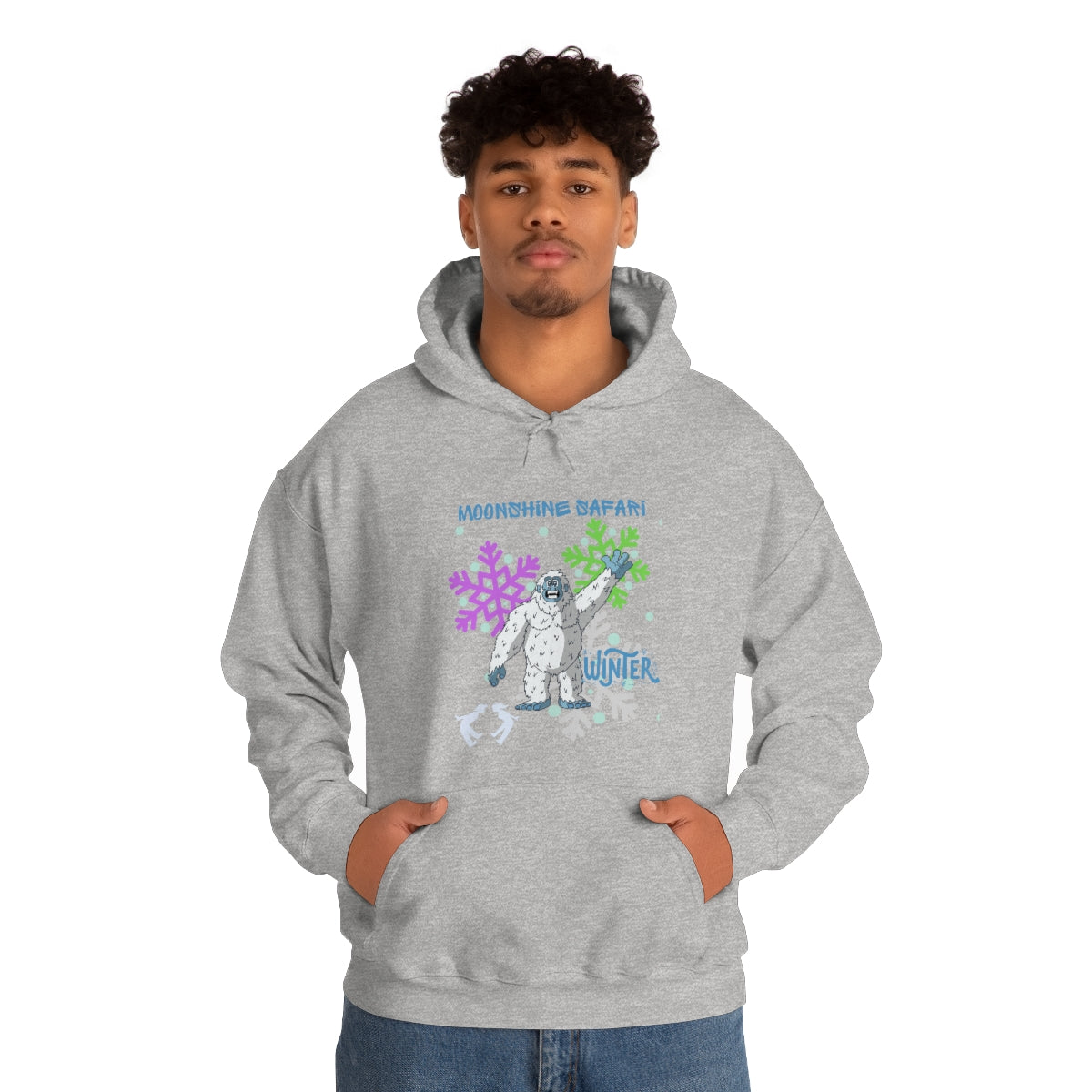 MoonShine Safari Winter Bumble Unisex Heavy Blend™ Hooded Sweatshirt