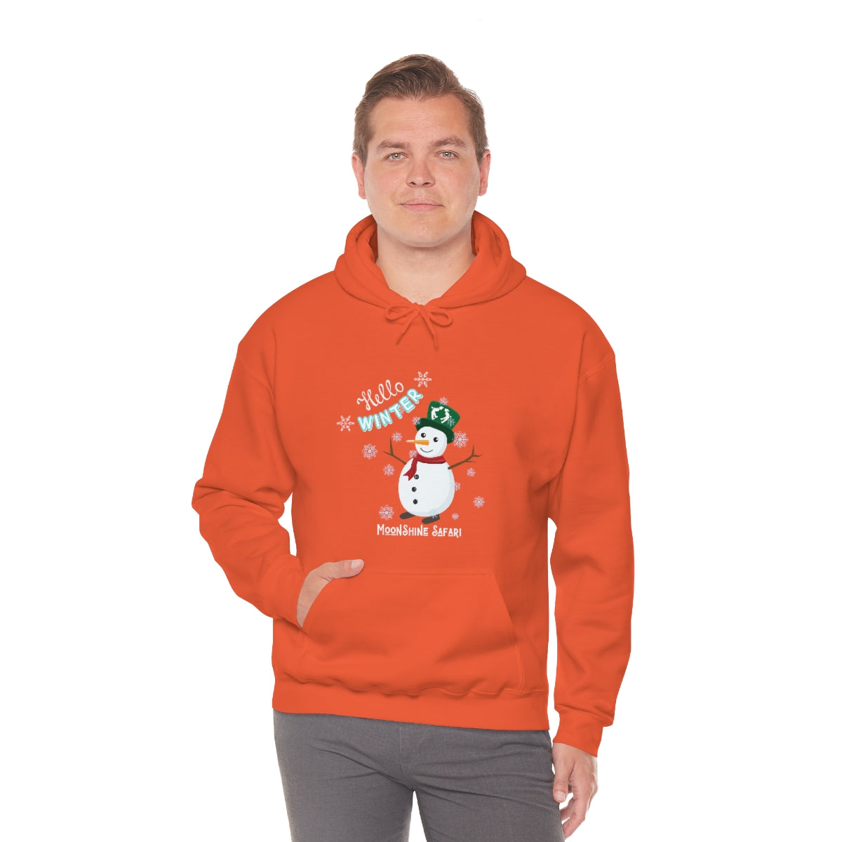 MoonShine Safari Winter Snowman Unisex Heavy Blend™ Hooded Sweatshirt