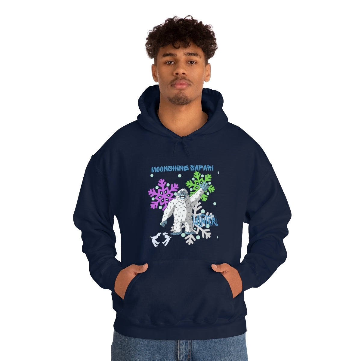 MoonShine Safari Winter Bumble Unisex Heavy Blend™ Hooded Sweatshirt