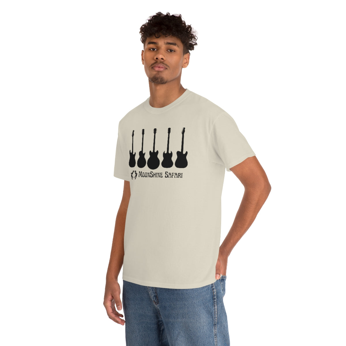 MoonShine Safari Electric Guitar Pillars Unisex Heavy Cotton Tee