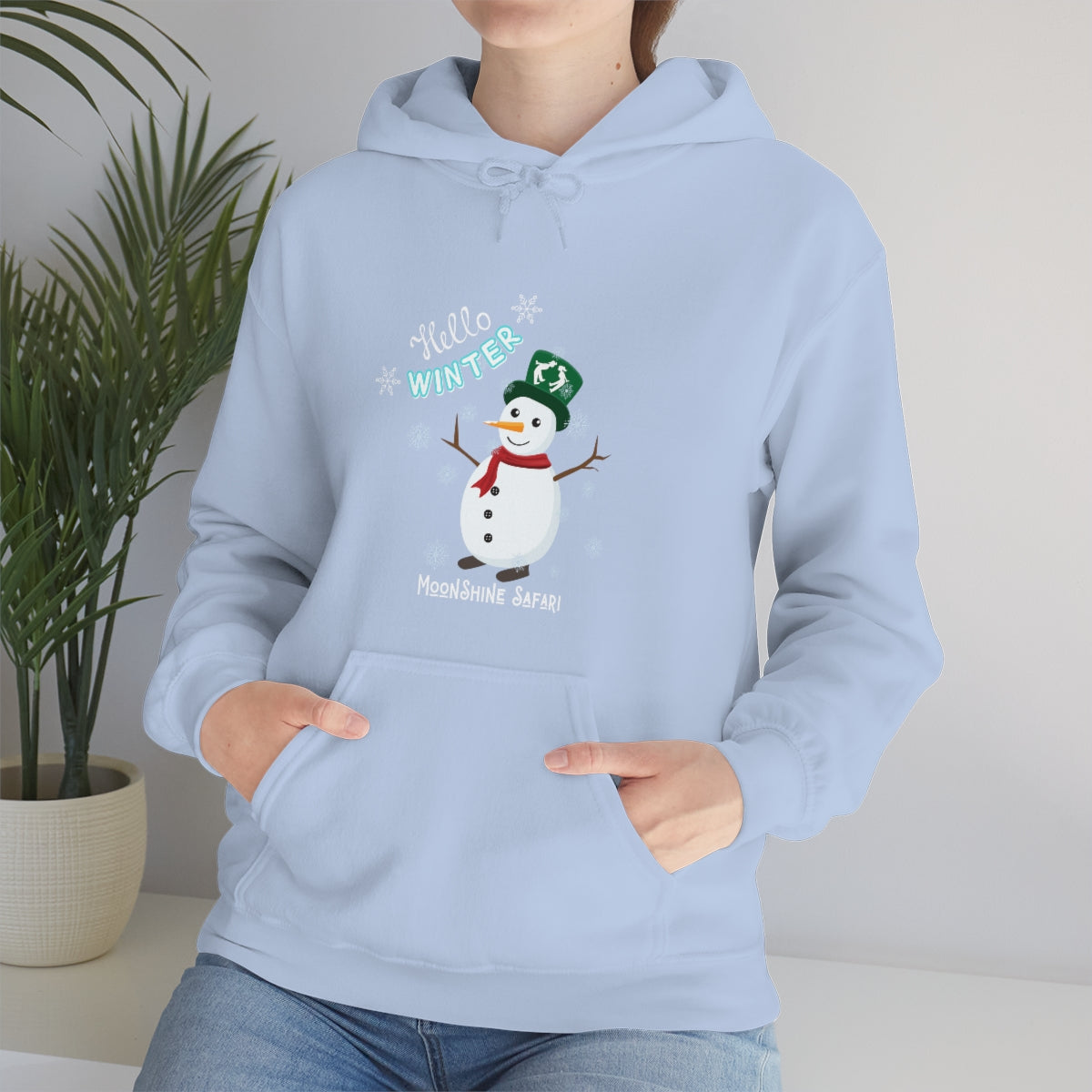 MoonShine Safari Winter Snowman Unisex Heavy Blend™ Hooded Sweatshirt