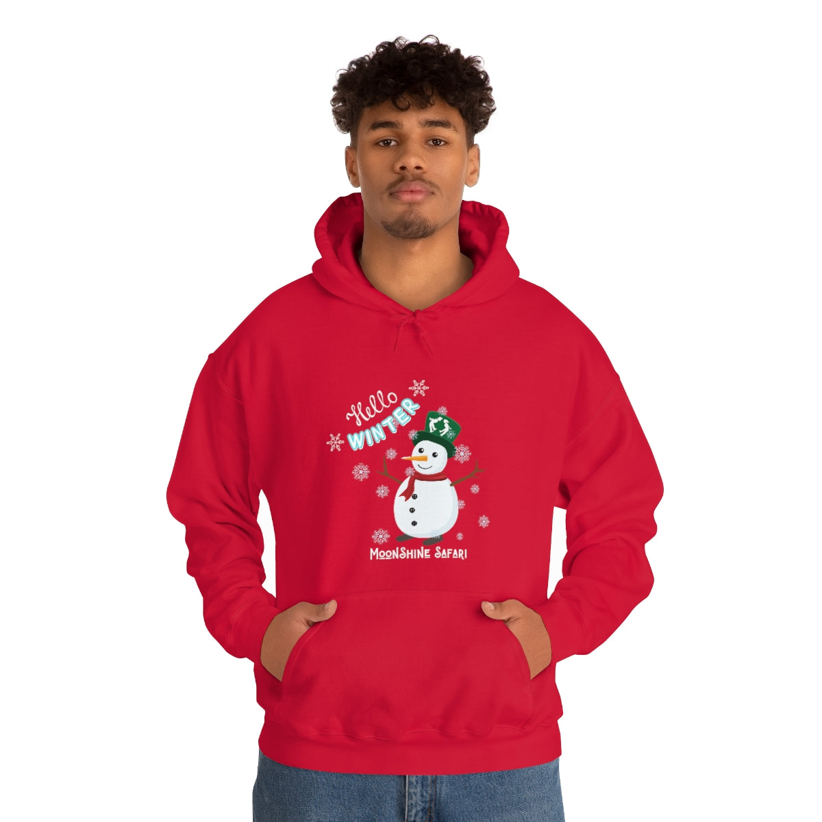 MoonShine Safari Winter Snowman Unisex Heavy Blend™ Hooded Sweatshirt