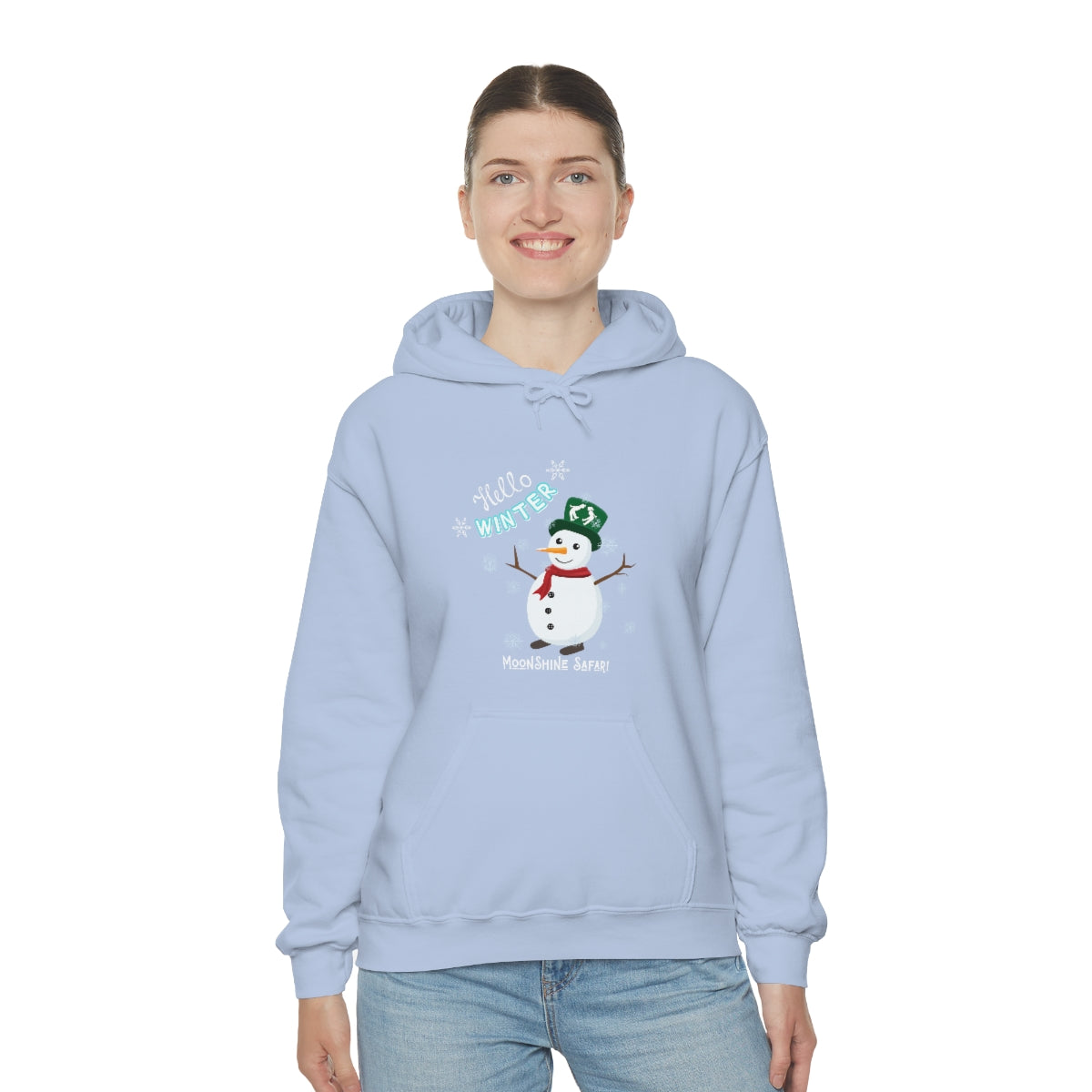 MoonShine Safari Winter Snowman Unisex Heavy Blend™ Hooded Sweatshirt